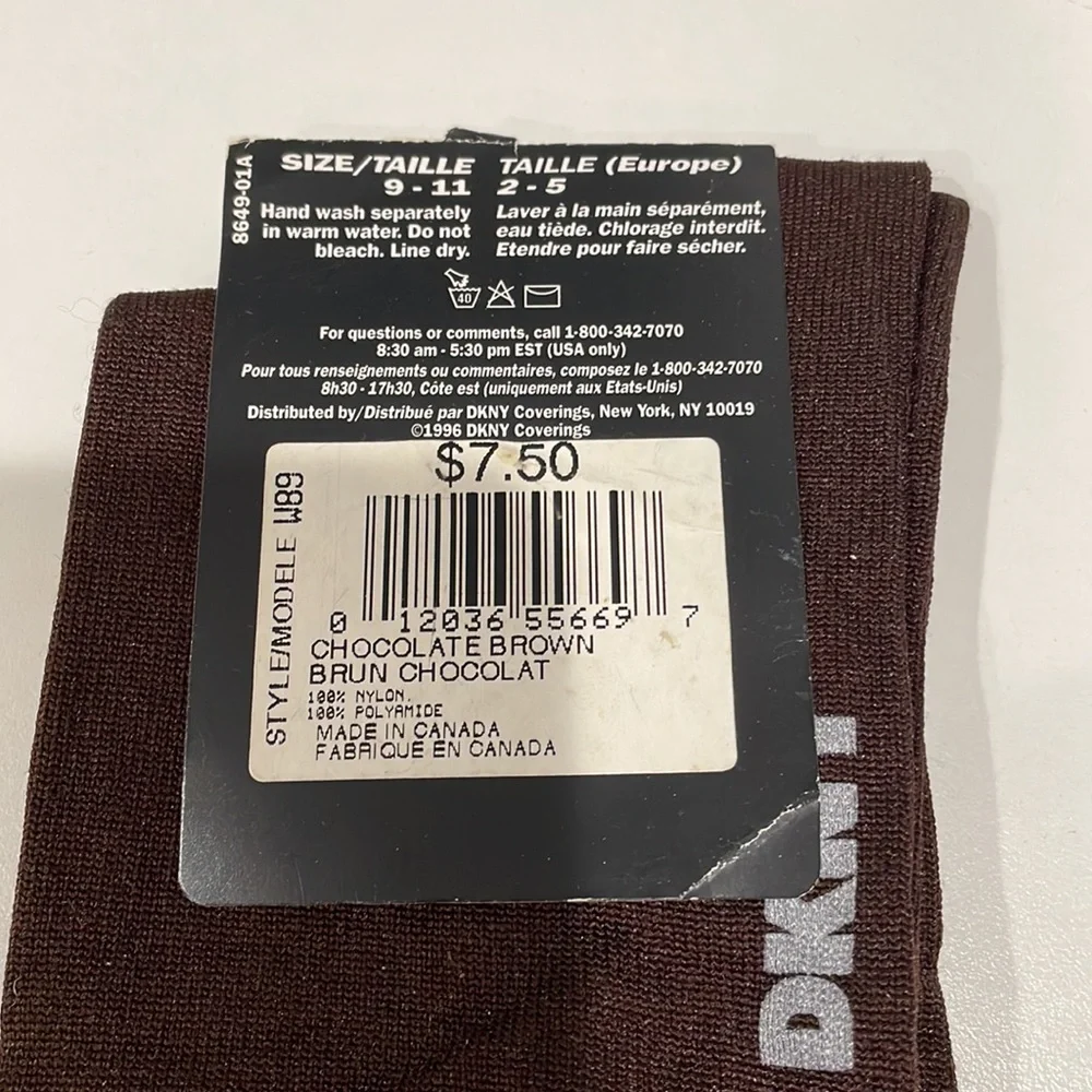 DKNY chocolate brown trouser socks. NWT